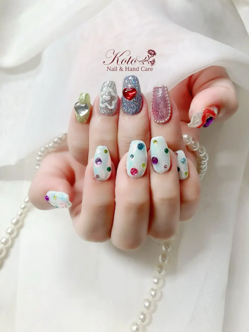 ネイル 長さ出し ジェルネイル 持ち込み ニュアンスネイル 赤色 ハンドネイル Nail Salon KOTOのネイルデザイン