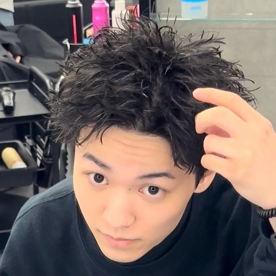 ショート パーマ ヘアアレンジ メンズ カット パーマ 【札幌メンズ特化】 🔥RIKU🔥のヘアスタイル