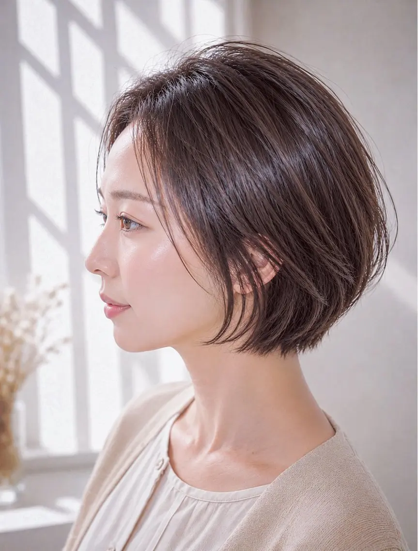 ショート カラー ボブレイヤー ボブ レイヤーカット 小酒井 智洋のヘアスタイル