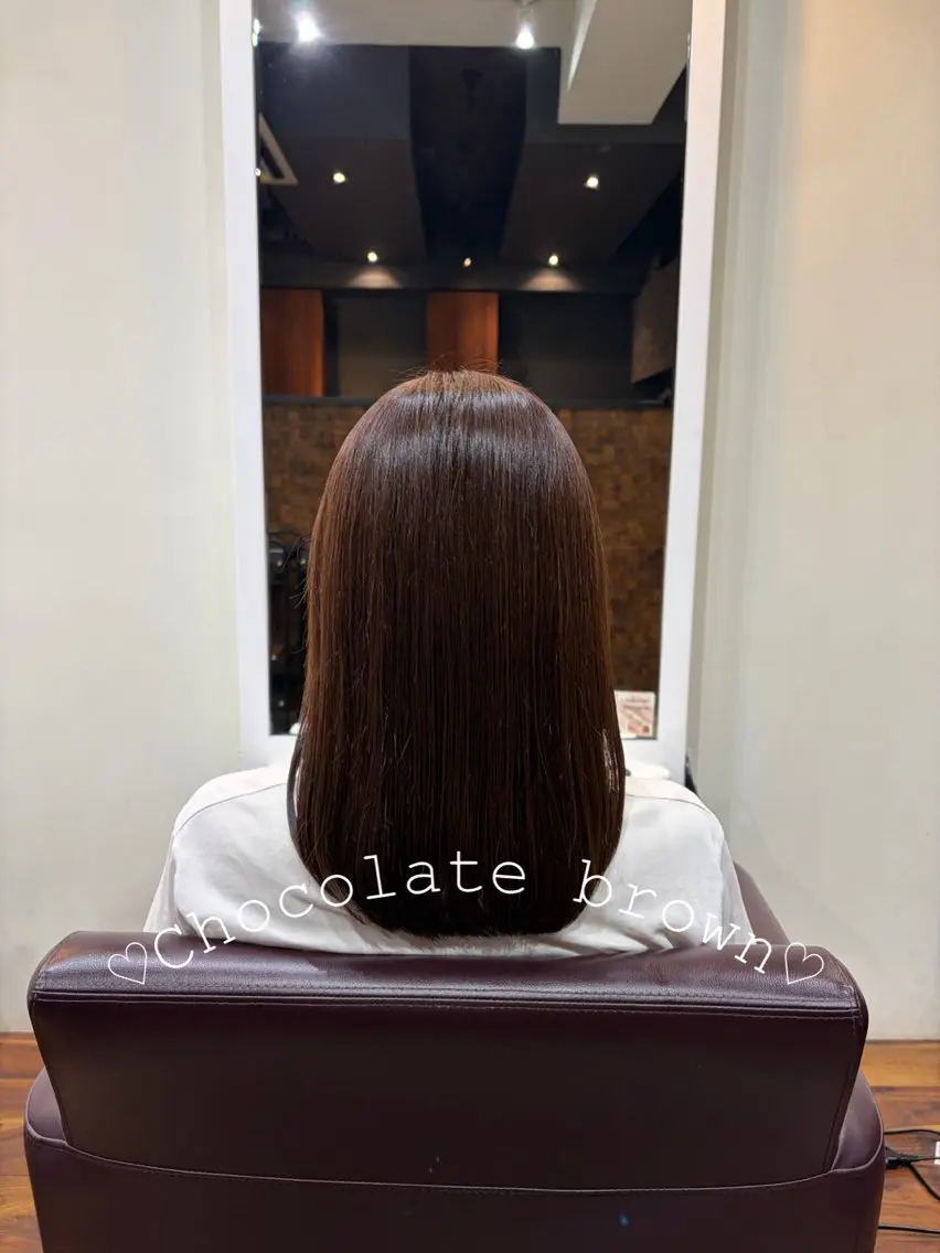 ミディアム カラー 黒髪 ケアカラー ダブルカラー カット ヘアカラー トリートメント 🍒桜井 優華🍒のヘアスタイル