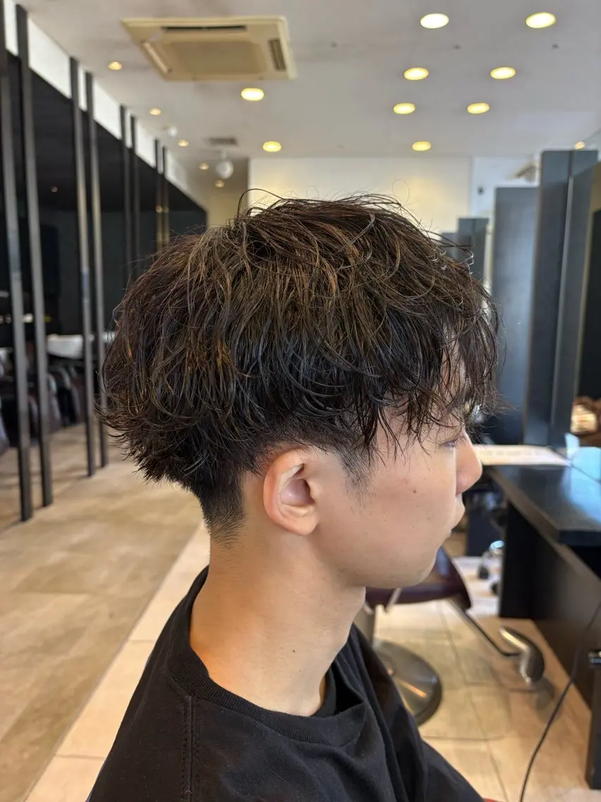 ショート パーマ メンズ マッシュ メンズパーマ カット パーマ 🍁メンズ特化美容師 /関根玲空🍁のヘアスタイル