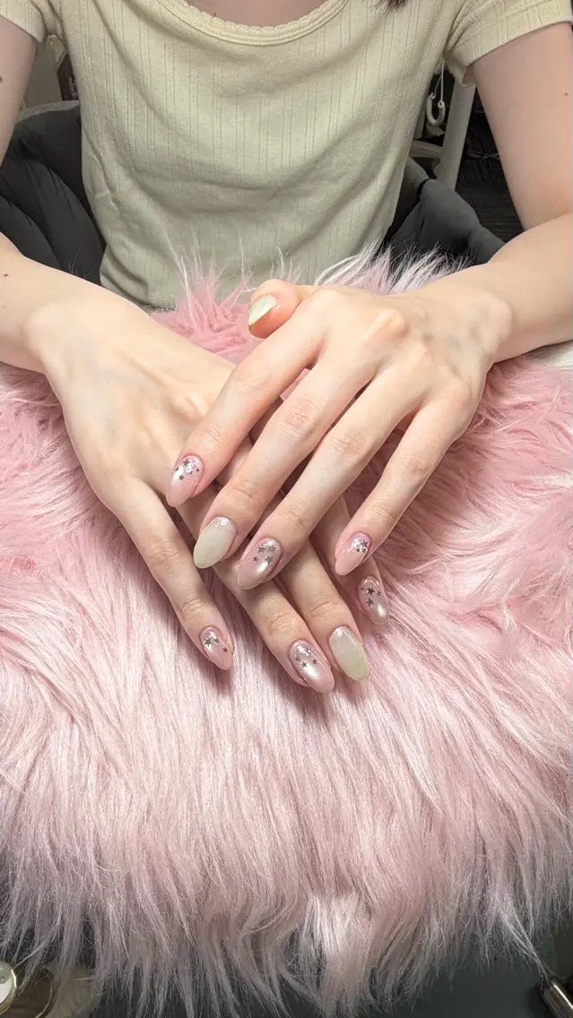 ネイル 長さ出し フレンチネイル グラデーション 韓国ネイル マグネットネイル ハンドネイル VB HEAVEN nailのネイルデザイン