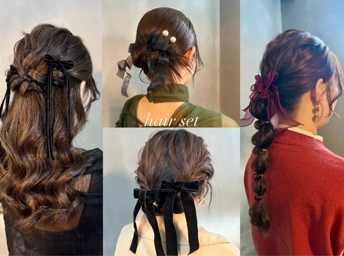 ロング ヘアアレンジ ハーフアップ ヘアセット 佐伯 桃のヘアスタイル