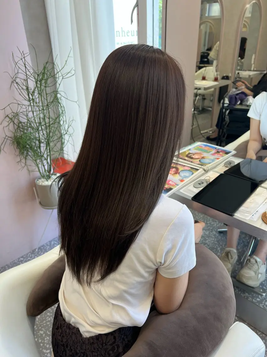 ロング パーマ 縮毛矯正 カット 縮毛矯正 Naru┆川西能勢口 ┆髪質改善サロンのヘアスタイル