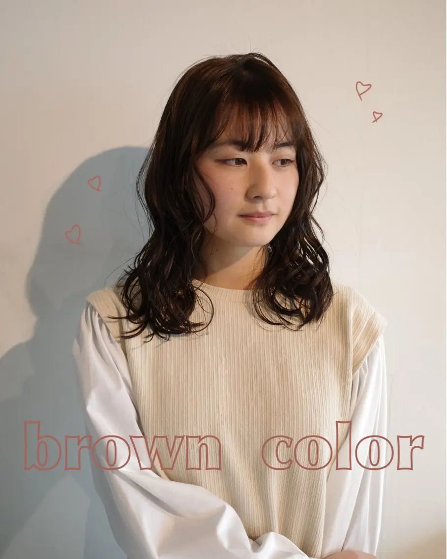 セミロング カラー ブラウンカラー 透明感カラー カット ヘアカラー 安藤 結花のヘアスタイル