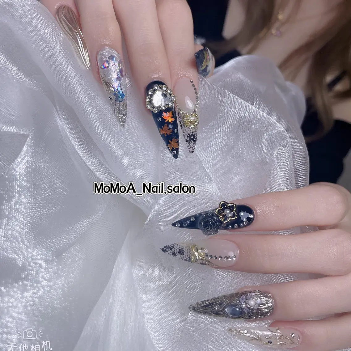 ネイル 成人式 ジェルネイル ネイルチップ ハンドネイル MoMoA Nail ネイル長さ出し専門店のネイルデザイン