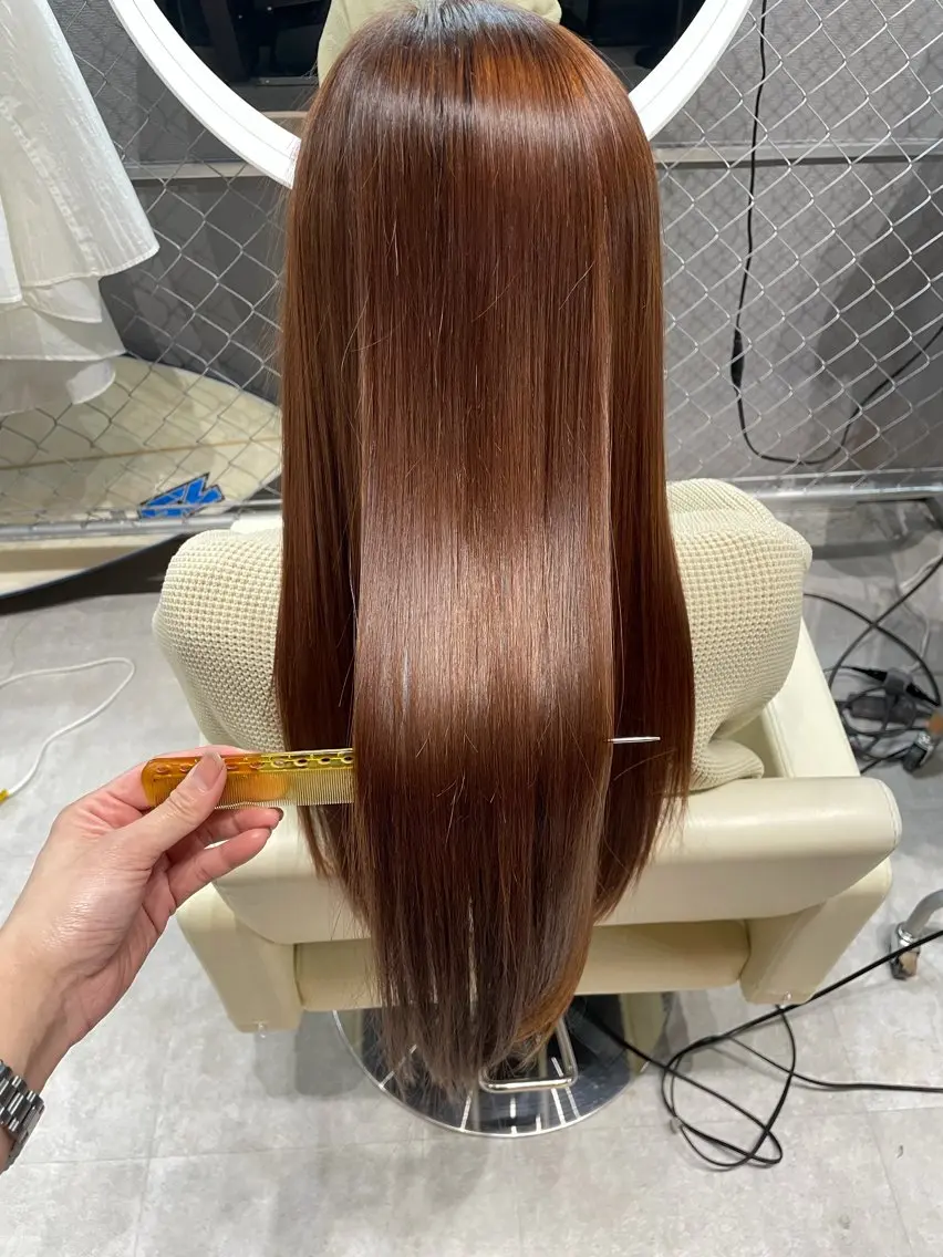 ロング 縮毛矯正 トリートメント CoCooN 店長 さのえみのヘアスタイル