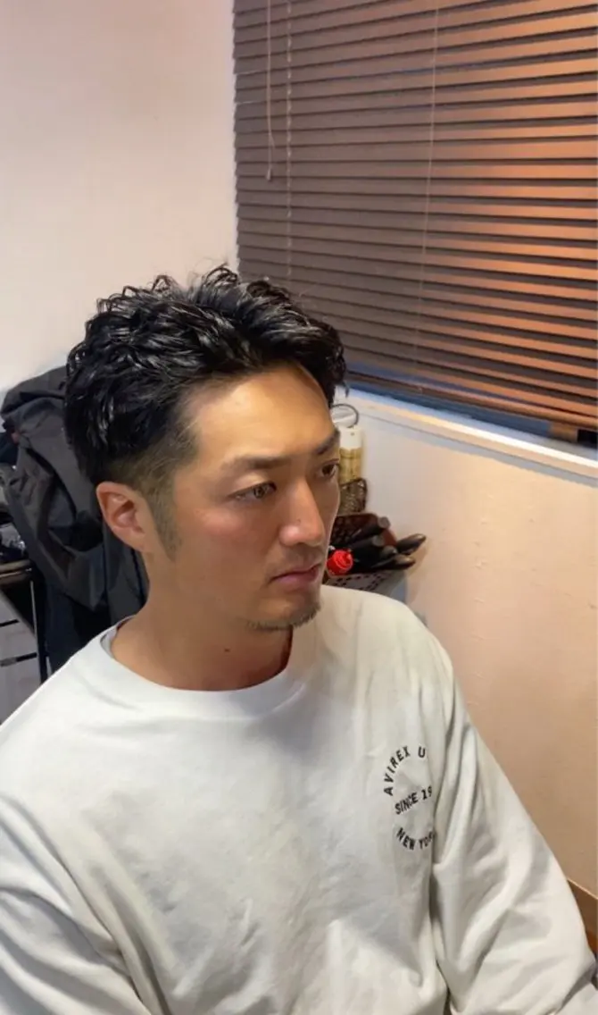 パーマ ヘアアレンジ メンズ カット パーマ 20代〜40代 大塚🌱松原大将のヘアスタイル