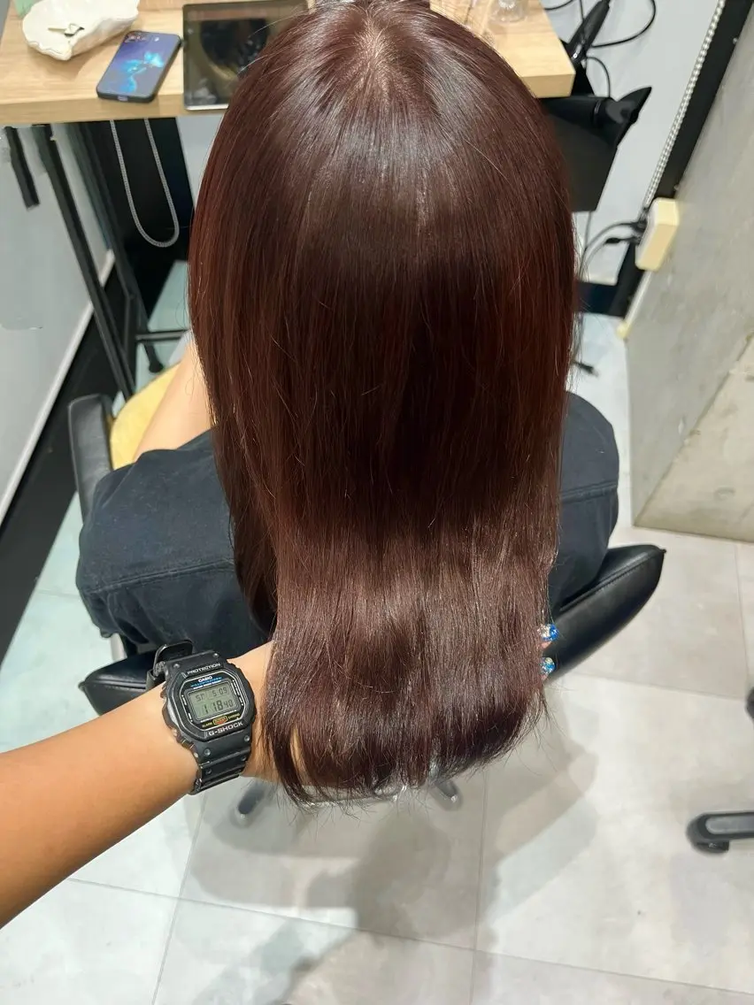 ロング カラー カット ヘアカラー トリートメント ブリーチなし 暖色カラー/井上あいのヘアスタイル