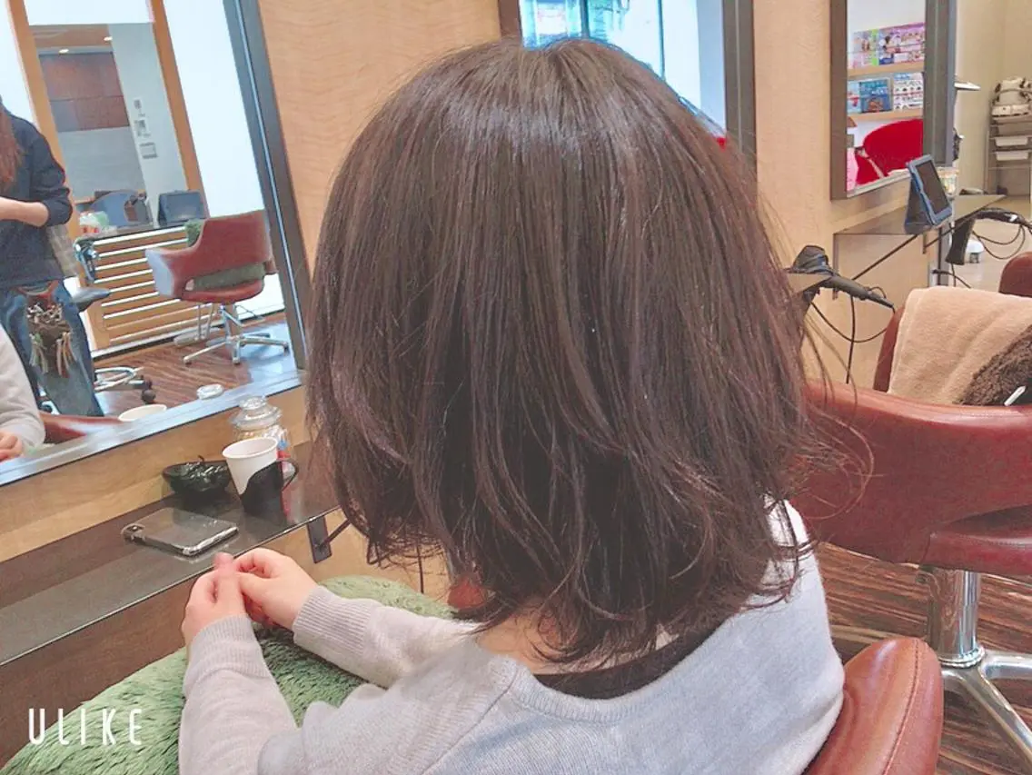 ミディアム パーマ ボブ コンドウ サラのヘアスタイル