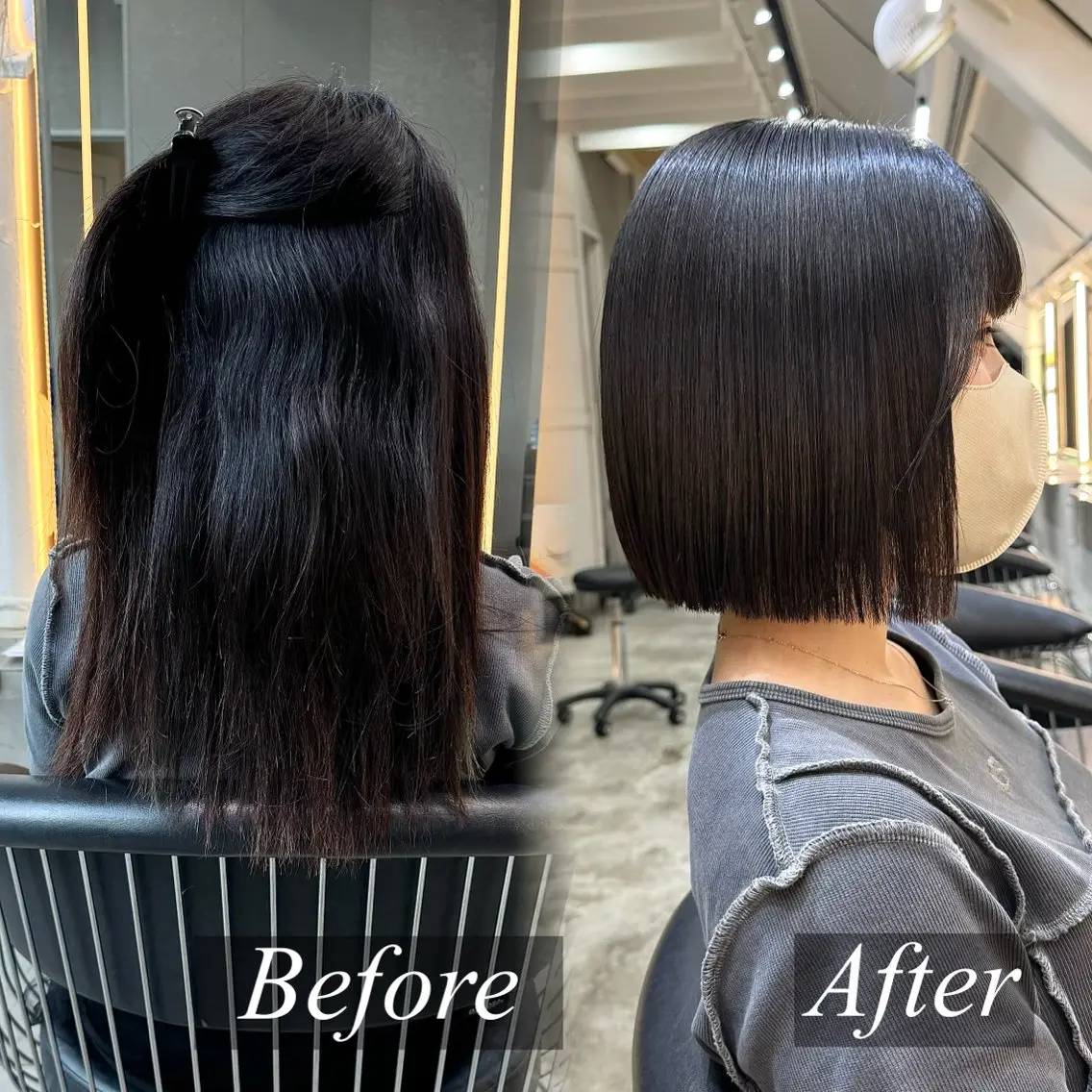 ショート カラー 透明感カラー 髪質改善 縮毛矯正 カット ヘアカラー 縮毛矯正 トリートメント 韓国レイヤー/髪質 改善🎀ちなみのヘアスタイル
