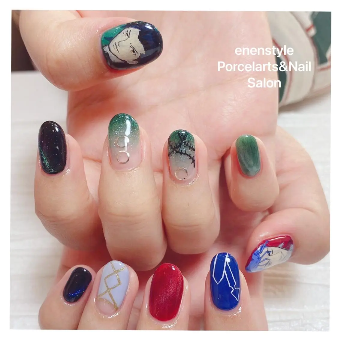ミディアム ネイル 🐾enen style 🐾のネイルデザイン