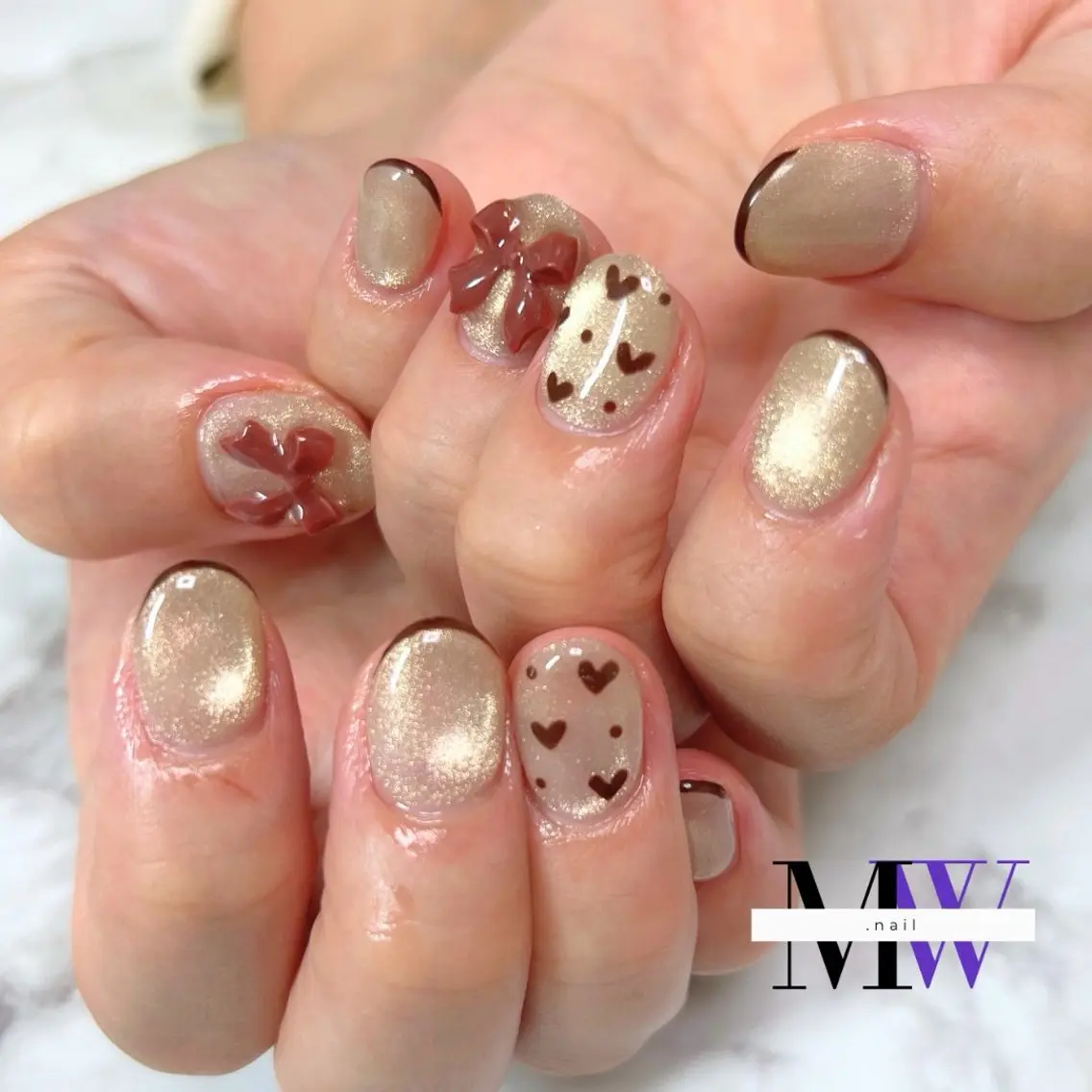 ネイル ガーリー ハンドネイル MW .nailのネイルデザイン