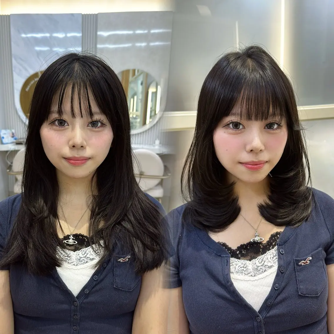 ミディアム ハイレイヤー レイヤーカット カラー/ヘアセット Nanami💗のヘアスタイル
