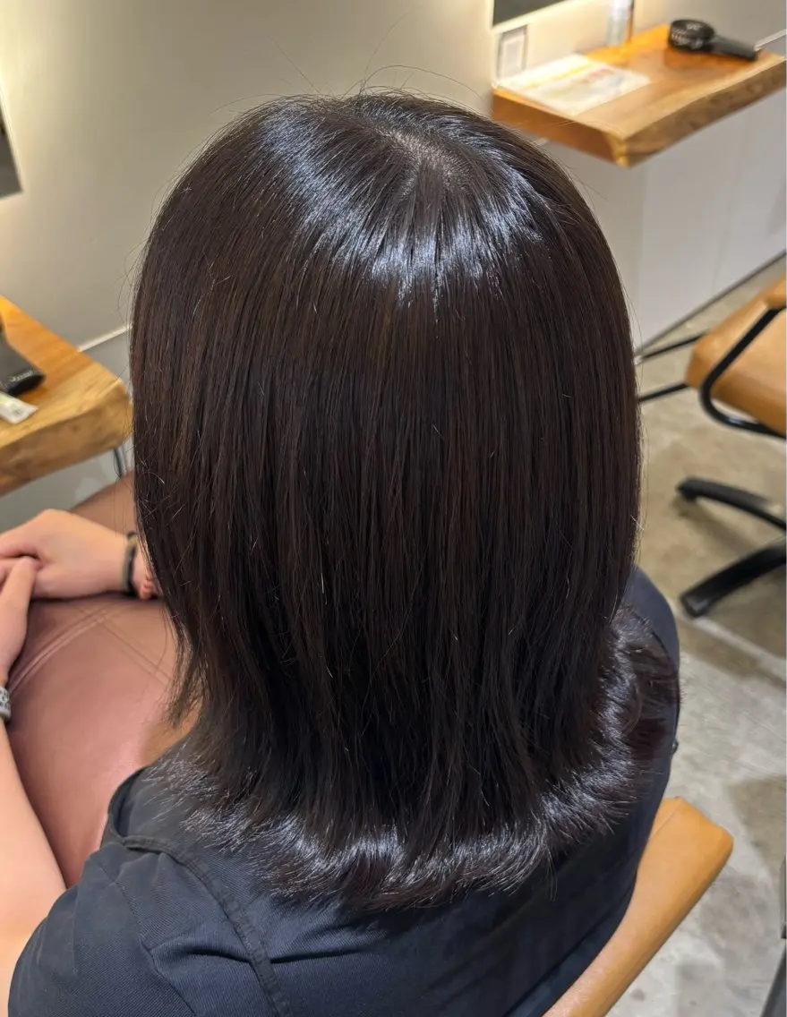 セミロング カラー ヘアカラー トリートメント あずま みはなのヘアスタイル