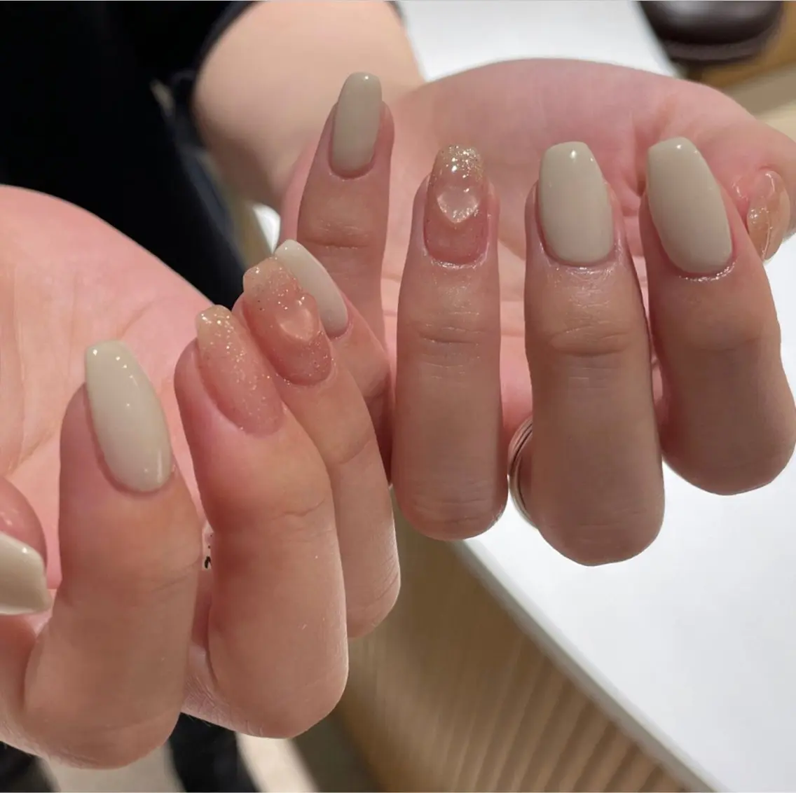 ネイル ジェルネイル ハート 韓国ネイル ニュアンスネイル パラジェル Nikoネイルサロン 高田馬場店のネイルデザイン