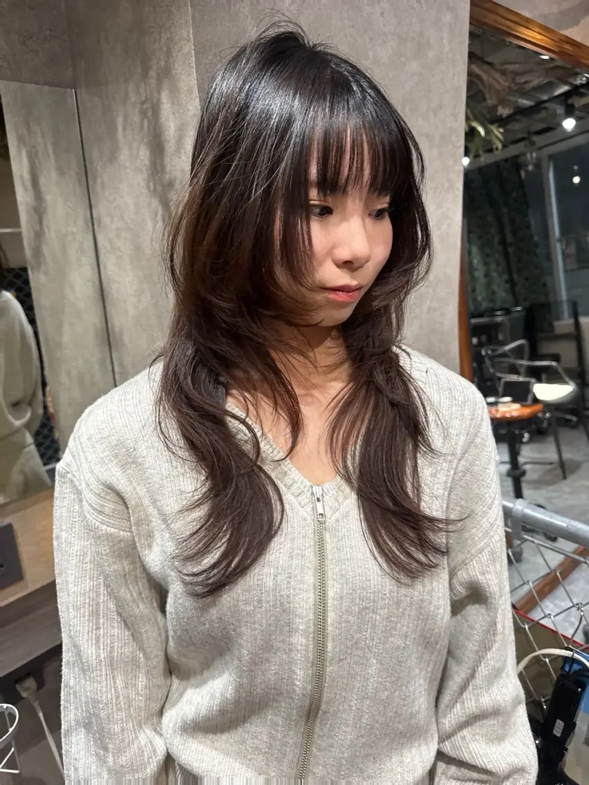 ロング カラー パーマ ヘアアレンジ 心斎橋美容室 Junのヘアスタイル