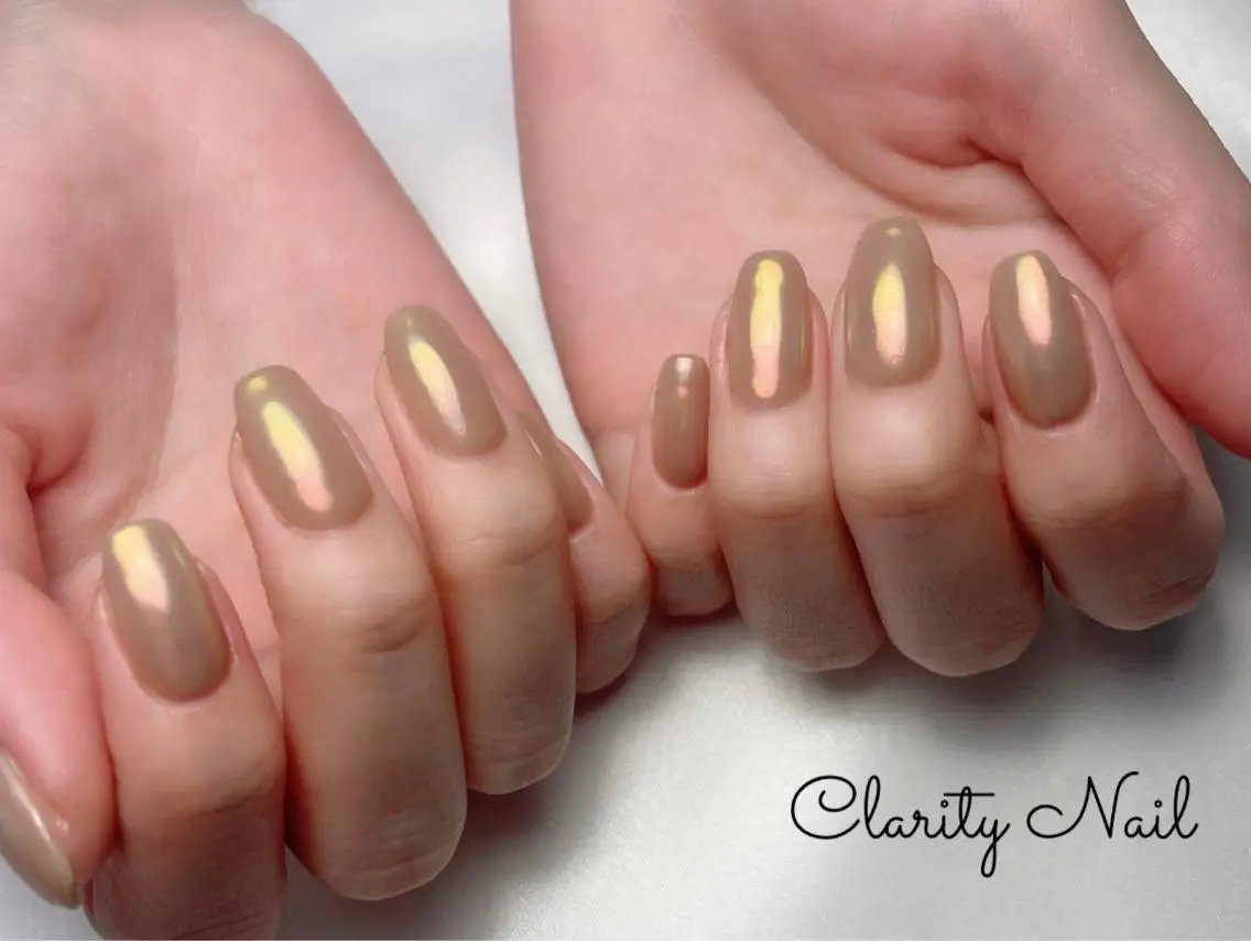 ネイル オーロラネイル ワンカラーネイル ハンドネイル Clarity Nailのネイルデザイン
