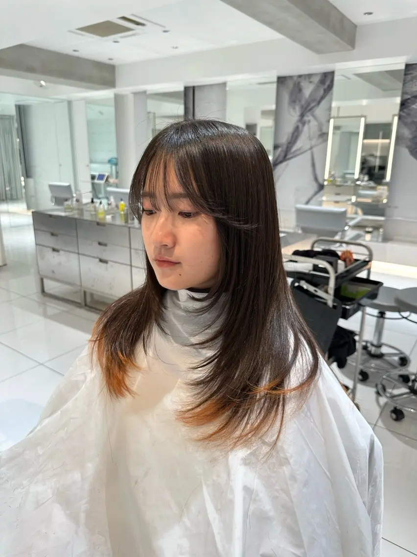 ロング カラー レイヤーカット ハッシュカット ✦·.⋆  SAYAのヘアスタイル