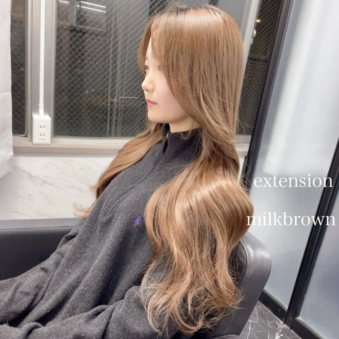 ロング カラー エクステ エクステ🩵ブリーチ 韓国ヘア🩵KAEのヘアスタイル