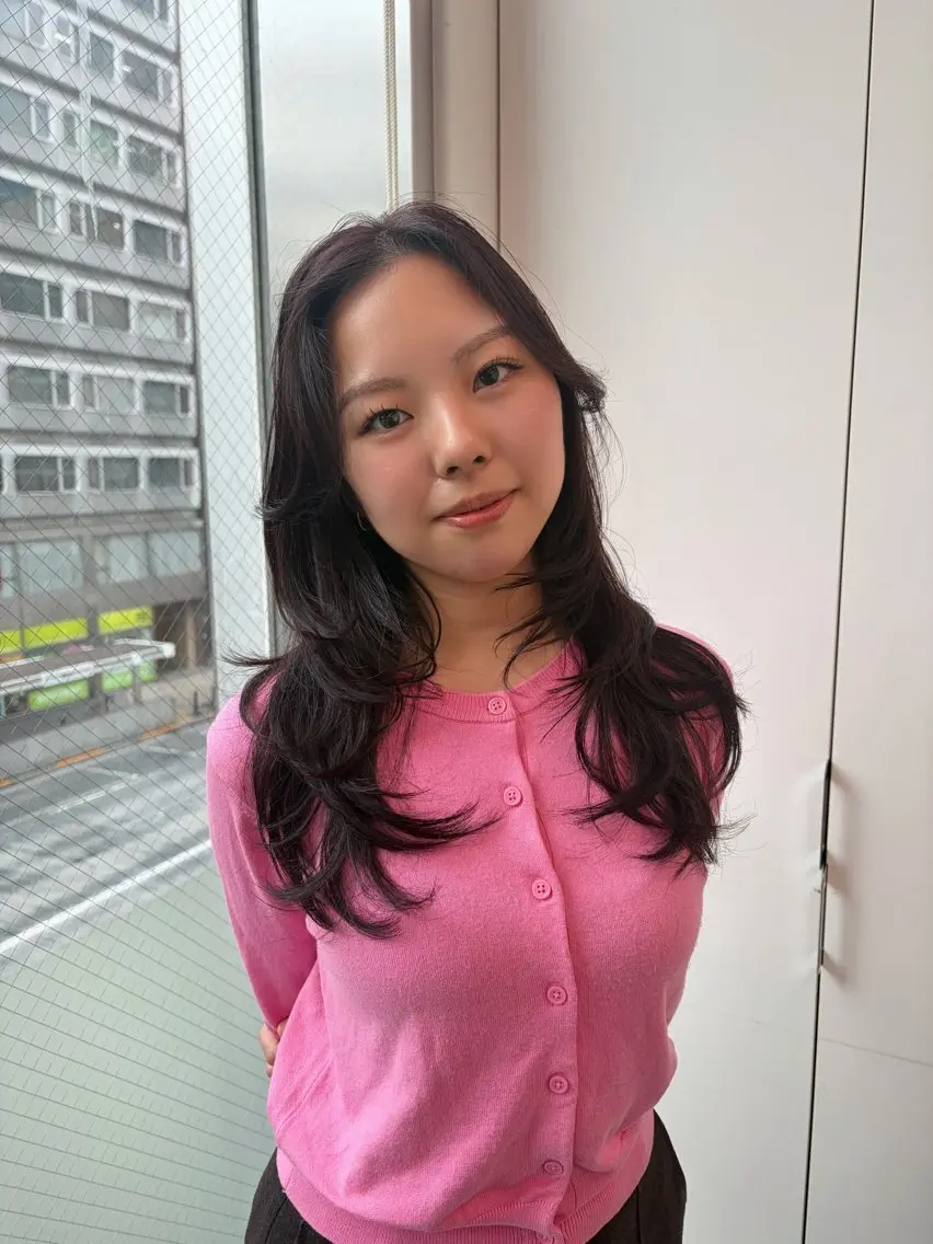 セミロング カット ヘアカラー トリートメント ♡海外girl重め レイヤーMEARI♡のヘアスタイル