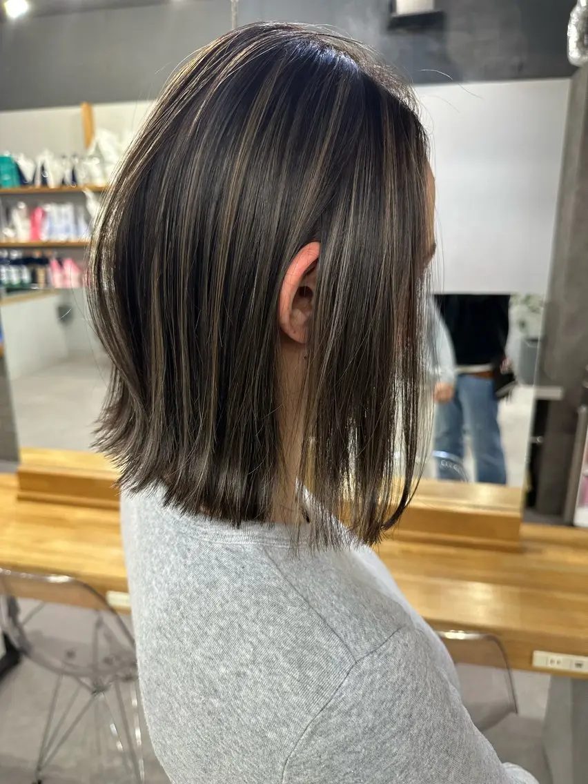 ミディアム カット ヘアカラー トリートメント Reb_keiji 👑小倉圭司のヘアスタイル