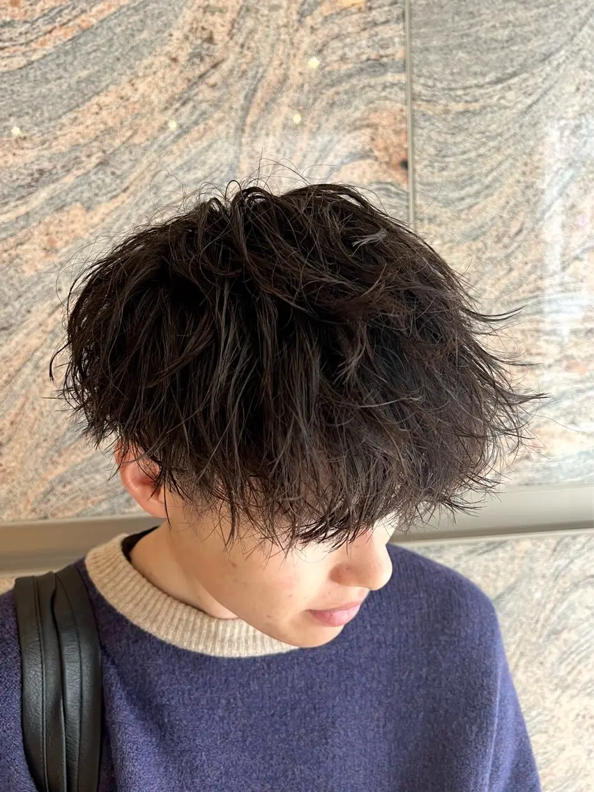 ミディアム パーマ メンズ ヒロ銀座　さかうえ ひかる💈のヘアスタイル