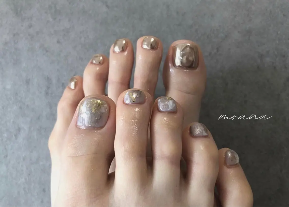 ネイル アートネイル 氷ネイル・うるうるネイル 韓国ネイル 持ち込み ニュアンスネイル private salonMOANAのネイルデザイン