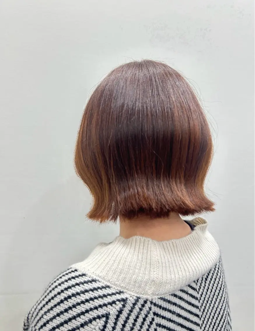 ショート カラー ブラウンカラー ハイライトカラー オレンジ オレンジブラウン ハイライト ヘアカラー トリートメント 🍊小川実里🍊 /カラーレイヤーのヘアスタイル