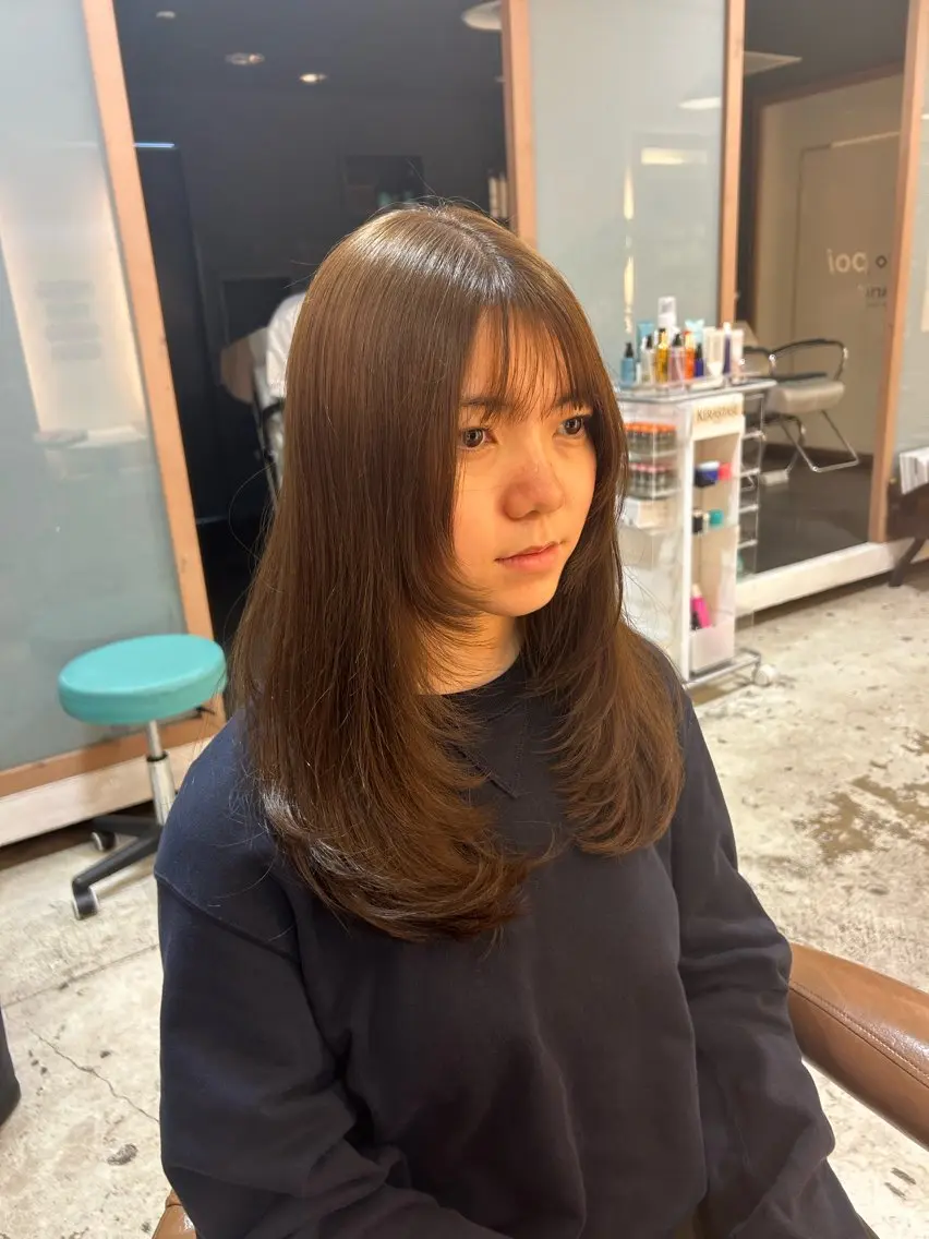 セミロング 顔周りカット レイヤーカット カット レイヤー✨パーマ 🌙 nanacoのヘアスタイル