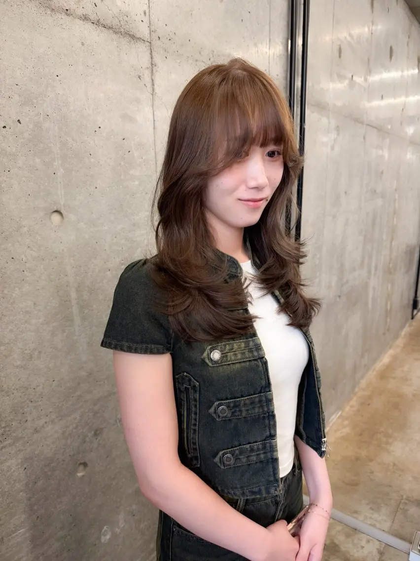 ミディアム カラー パーマ 💖美髪矯正💖 辻未侑のヘアスタイル