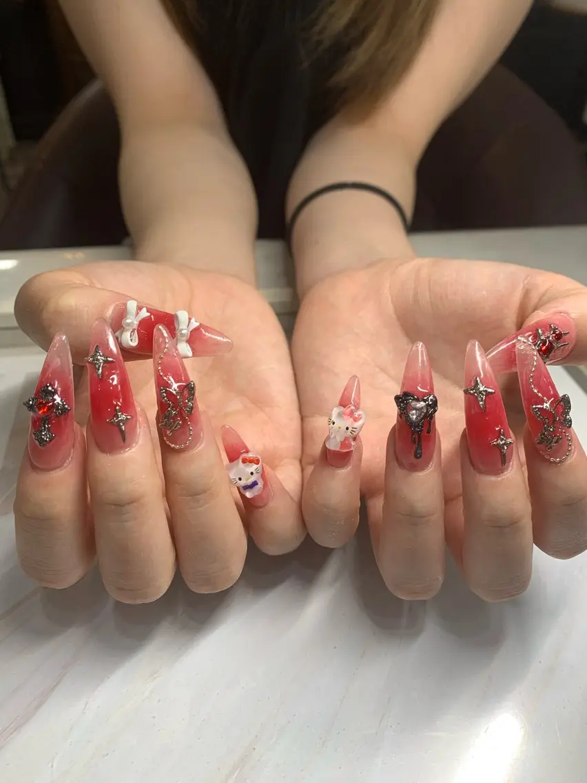 ネイル フレンチネイル ジェルネイル 韓国ネイル マグネットネイル マグネットフレンチ akina nailsのネイルデザイン