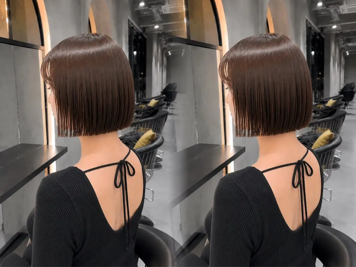 ショート ボブ カット ヘアカラー 縮毛矯正 トリートメント 💙レイヤー縮毛矯正 大宮/虎白💙のヘアスタイル