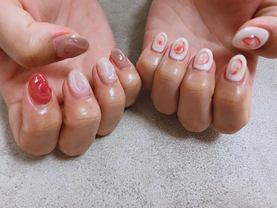 ネイル クリアネイル ニュアンスネイル ハンドネイル kiki nail &brow二子玉川のネイルデザイン