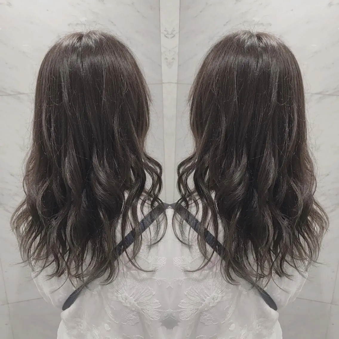 セミロング カラー カット ヘアカラー トリートメント 重政 和樹のヘアスタイル