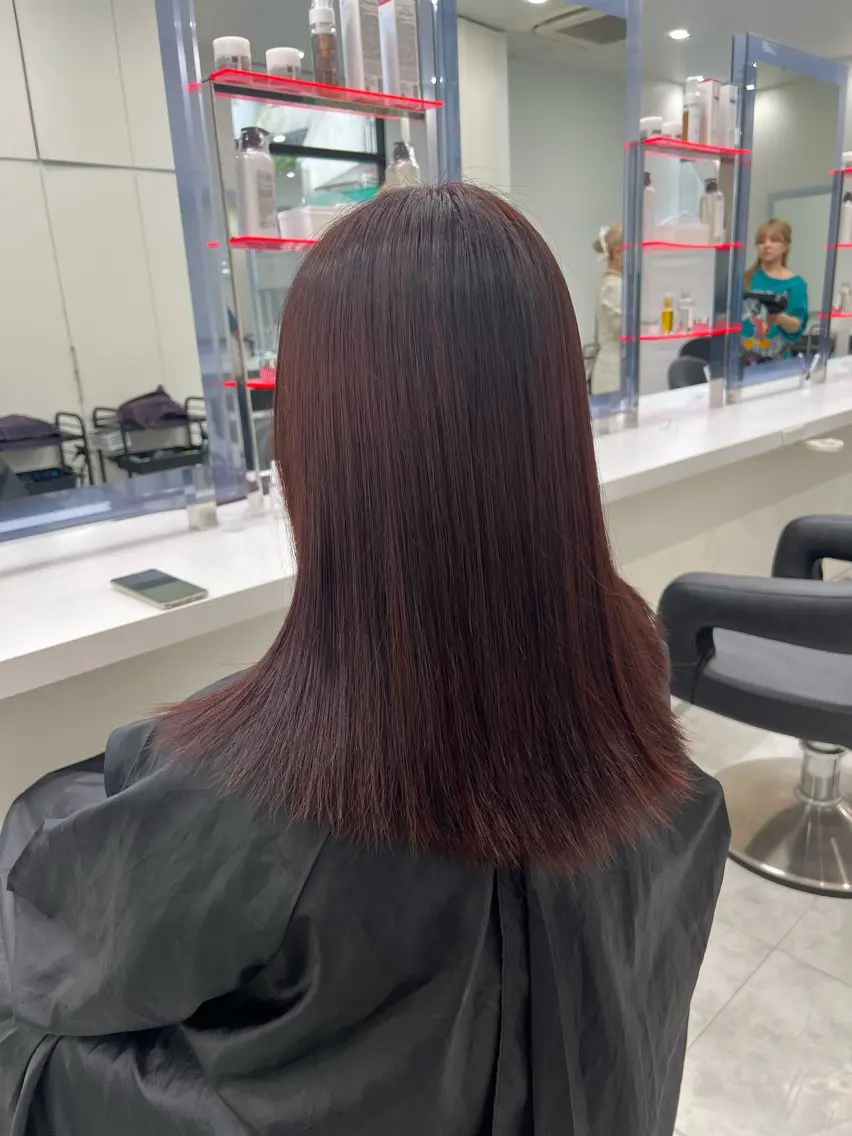 ロング カラー レッドカラー ブリーチなし特化 美容師💖SAE💖のヘアスタイル