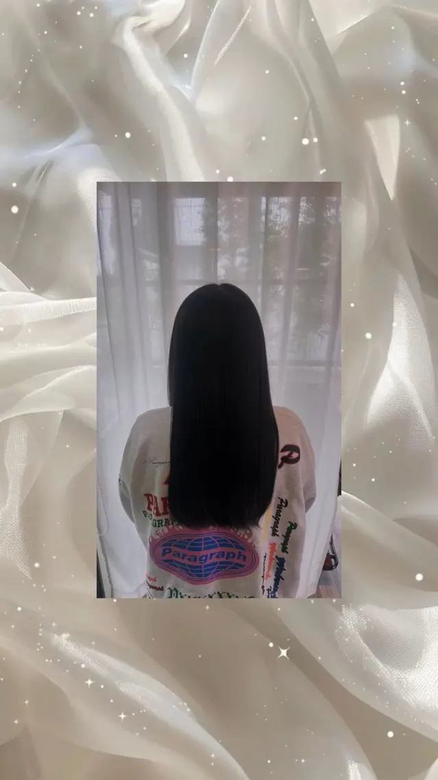 カラー 黒髪 ブルーカラー ブルーブラック ヘアカラー 吉川 流音のヘアスタイル