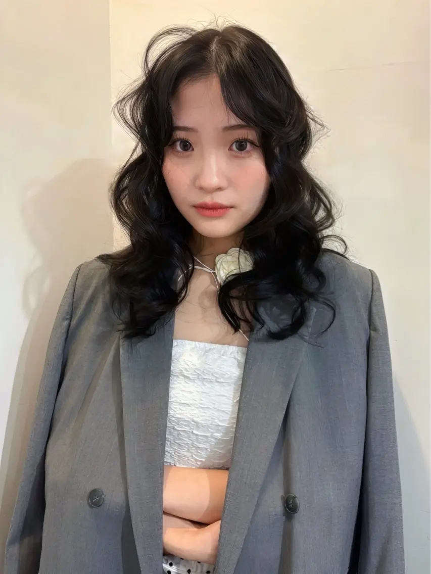 セミロング カラー 透明感カラー 韓国風ヘア カット ヘアカラー トリートメント kanami/ 中崎町美容室のヘアスタイル