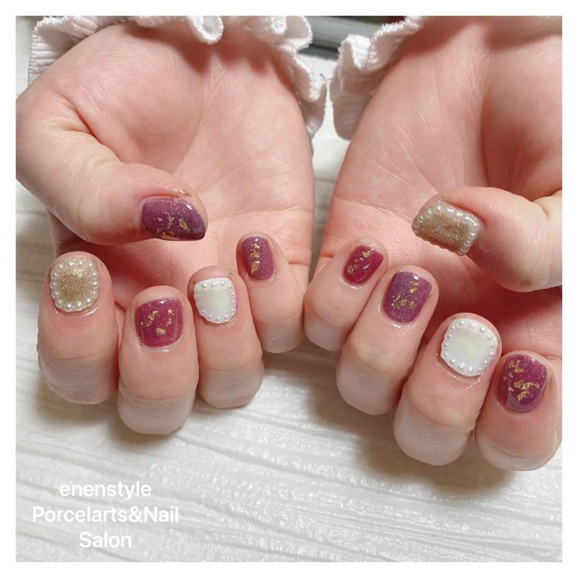ショート ネイル ハンドネイル 🐾enen style 🐾のネイルデザイン