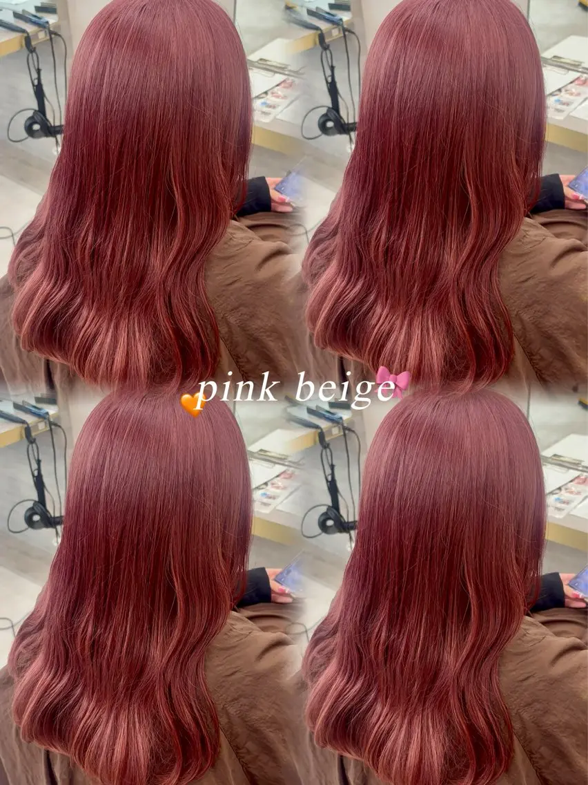 セミロング カラー ブリーチ イルミナカラー ピンクカラー ヘアカラー 暖色/髪質改善/ ツヤ髪🎀本田愛来のヘアスタイル