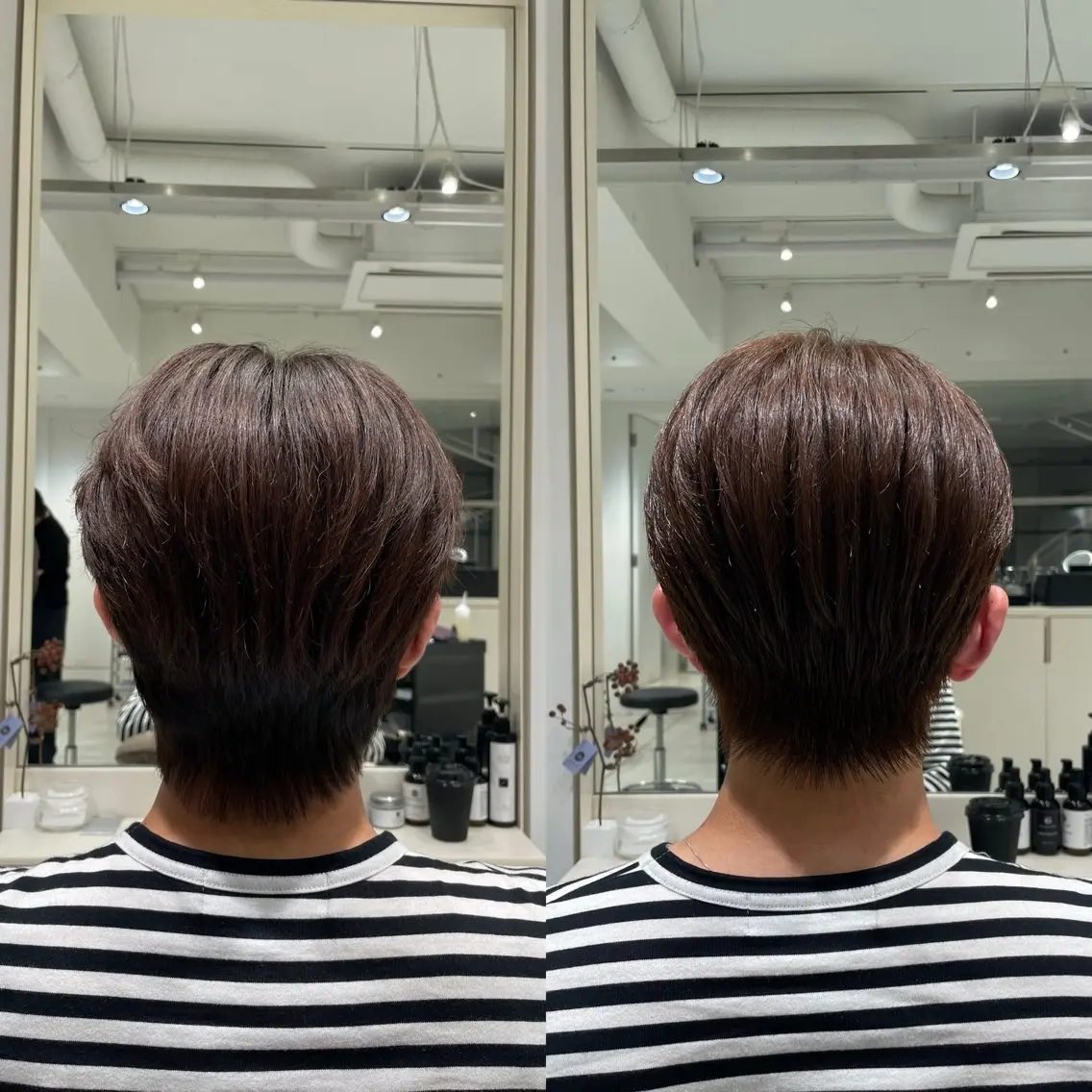 ショート カラー メンズ ブリ—チ🌈カラ— 🌀パ—マ🌿ちえのヘアスタイル