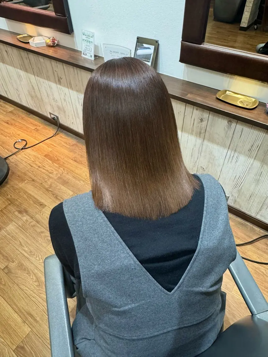ミディアム 縮毛矯正 カラーモデル募集 すがっちのヘアスタイル