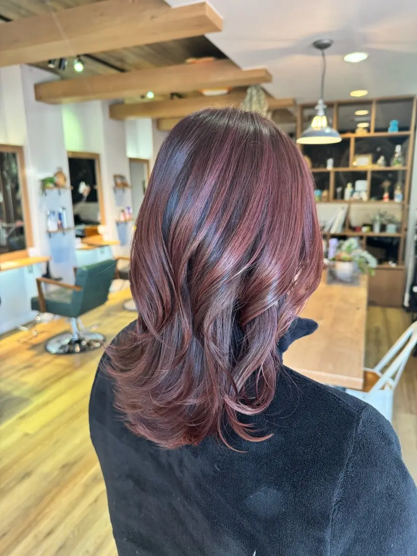 ロング カラー ラベンダーカラー ピンクカラー ピンクラベンダー ヘアカラー トリートメント ツキダテ ユイのヘアスタイル