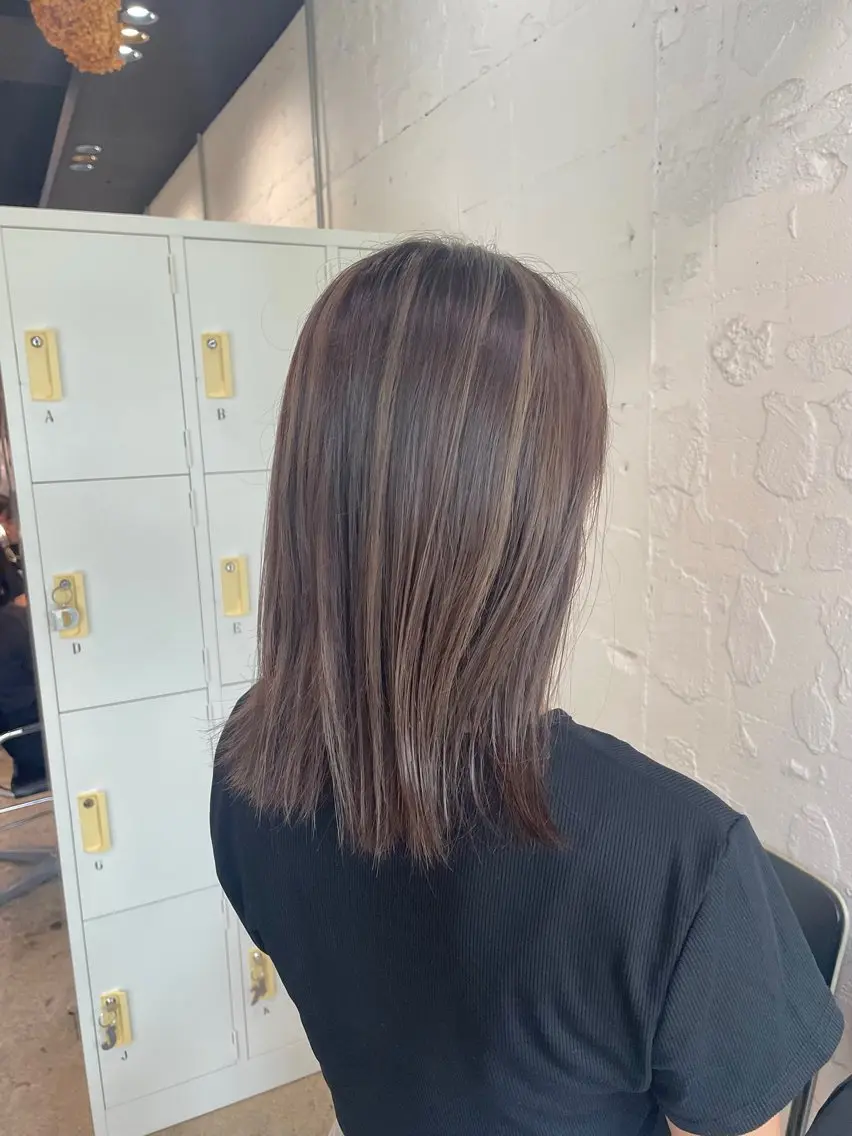 ミディアム カラー ヘアアレンジ ヘアカラー トリートメント ヘッドスパ ヘアセット 🎀レイヤー 透明感 カラーyuuri🎀のヘアスタイル