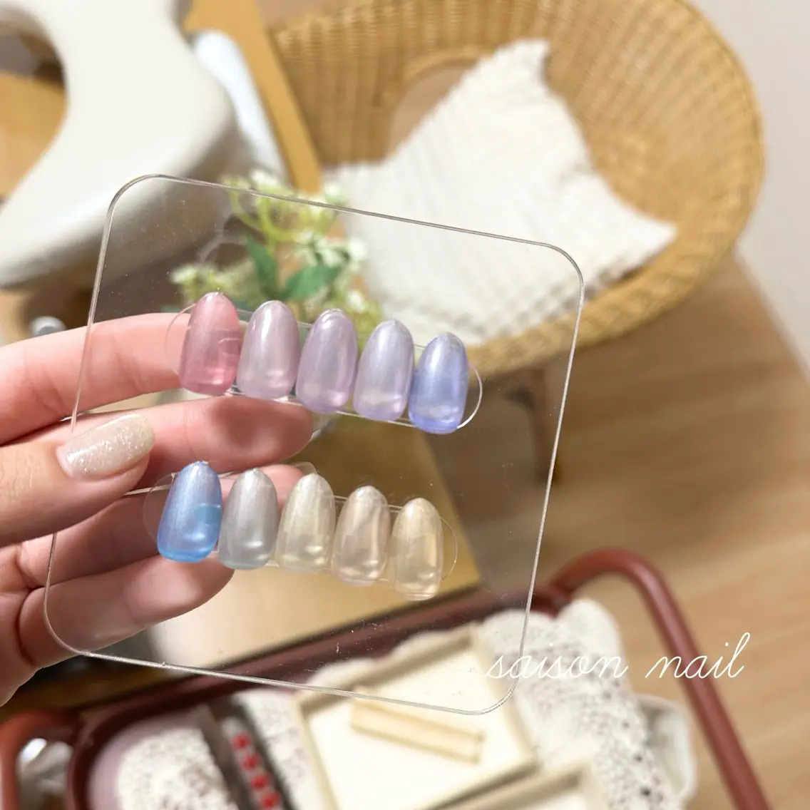 ネイル ジェルネイル キラキラネイル マグネットネイル ニュアンスネイル ワンカラーネイル saison nailのネイルデザイン