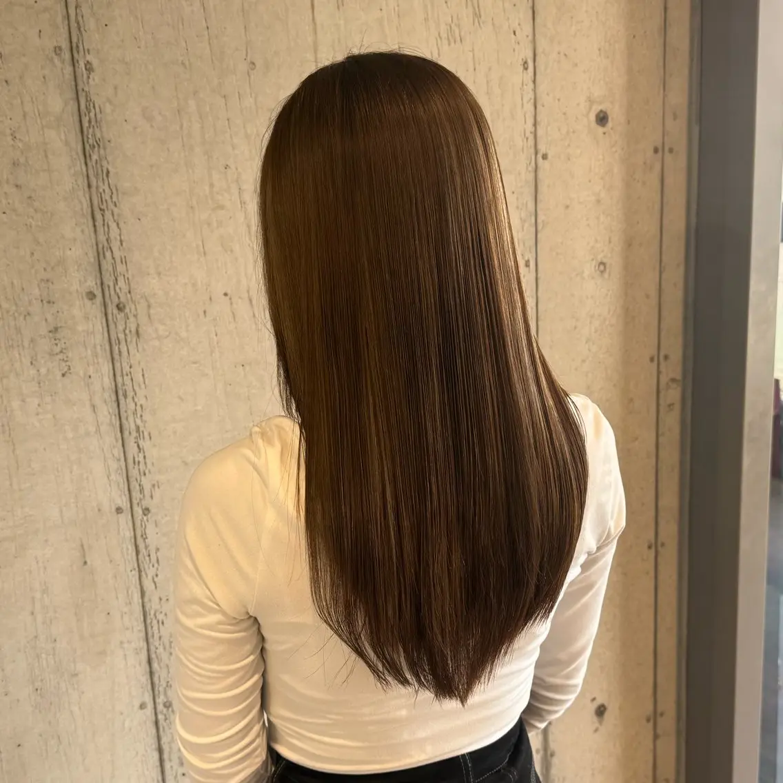 ロング カラー ベージュカラー オリーブベージュ カット ヘアカラー トリートメント 柔め透明感血色カラー 暖色/レイヤー/ゆいのヘアスタイル