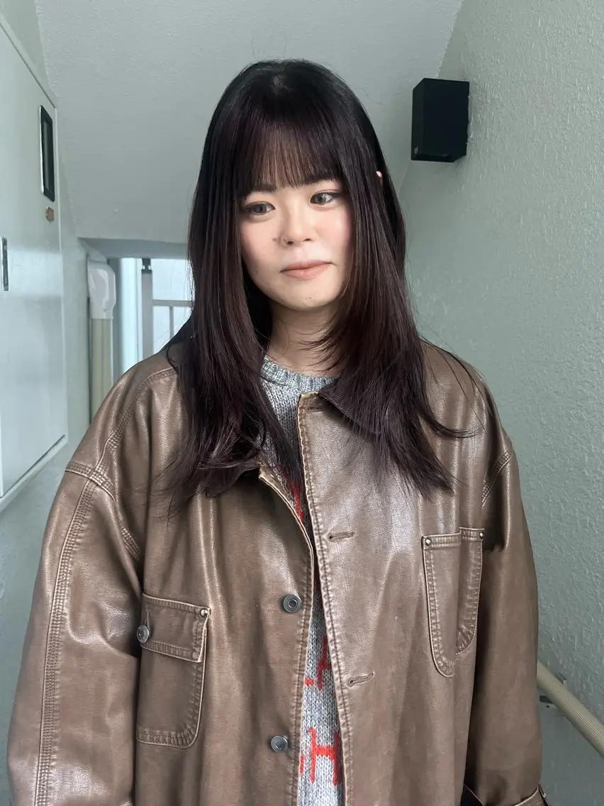 ロング カラー カット ヘアカラー レイヤーカット🍏 オリーブ/ののかのヘアスタイル