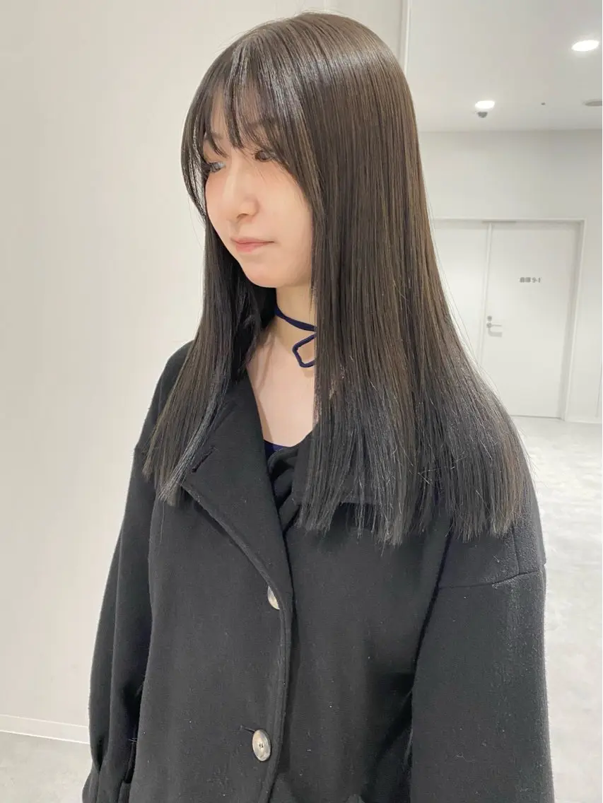 ロング カラー グレージュ カット ヘアカラー ベージュ/アレンジ /横浜/杉本千夏のヘアスタイル
