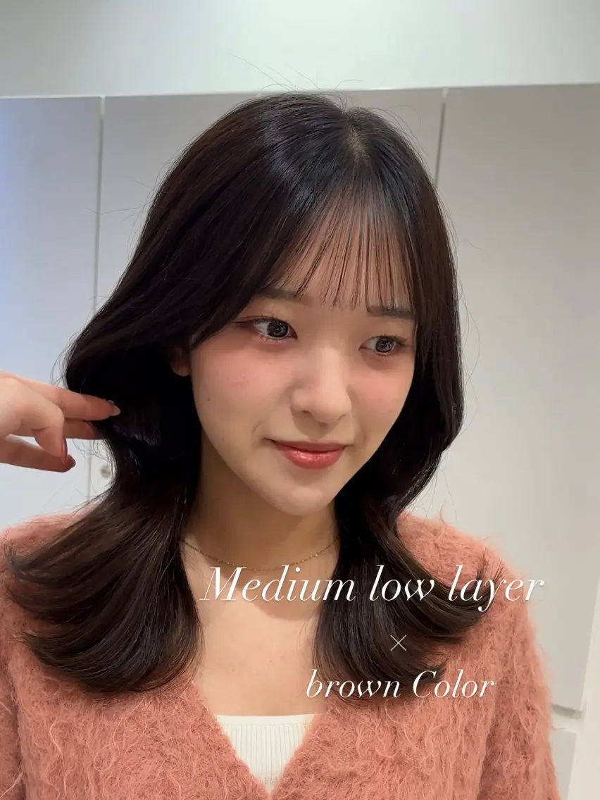 セミロング カット ヘアカラー MOMOHA/ 🍑レイヤーカットのヘアスタイル