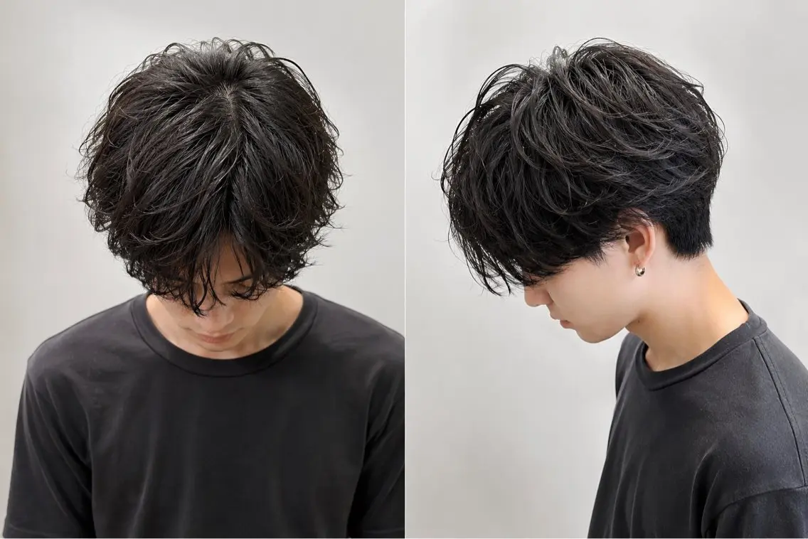 ショート メンズ メンズパーマ カット トリートメント ヘッドスパ 久木原 ゆりのヘアスタイル